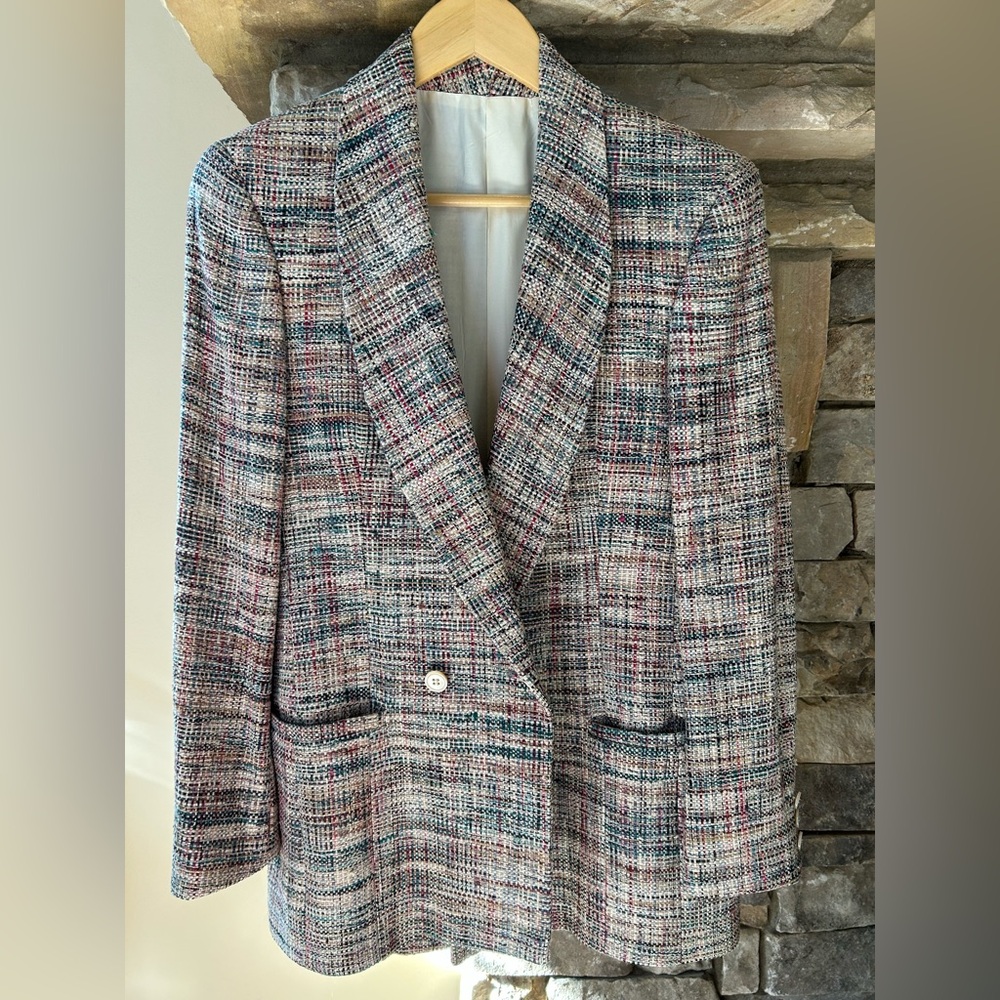 Vintage Women's Multicolor Tweed Blazer
